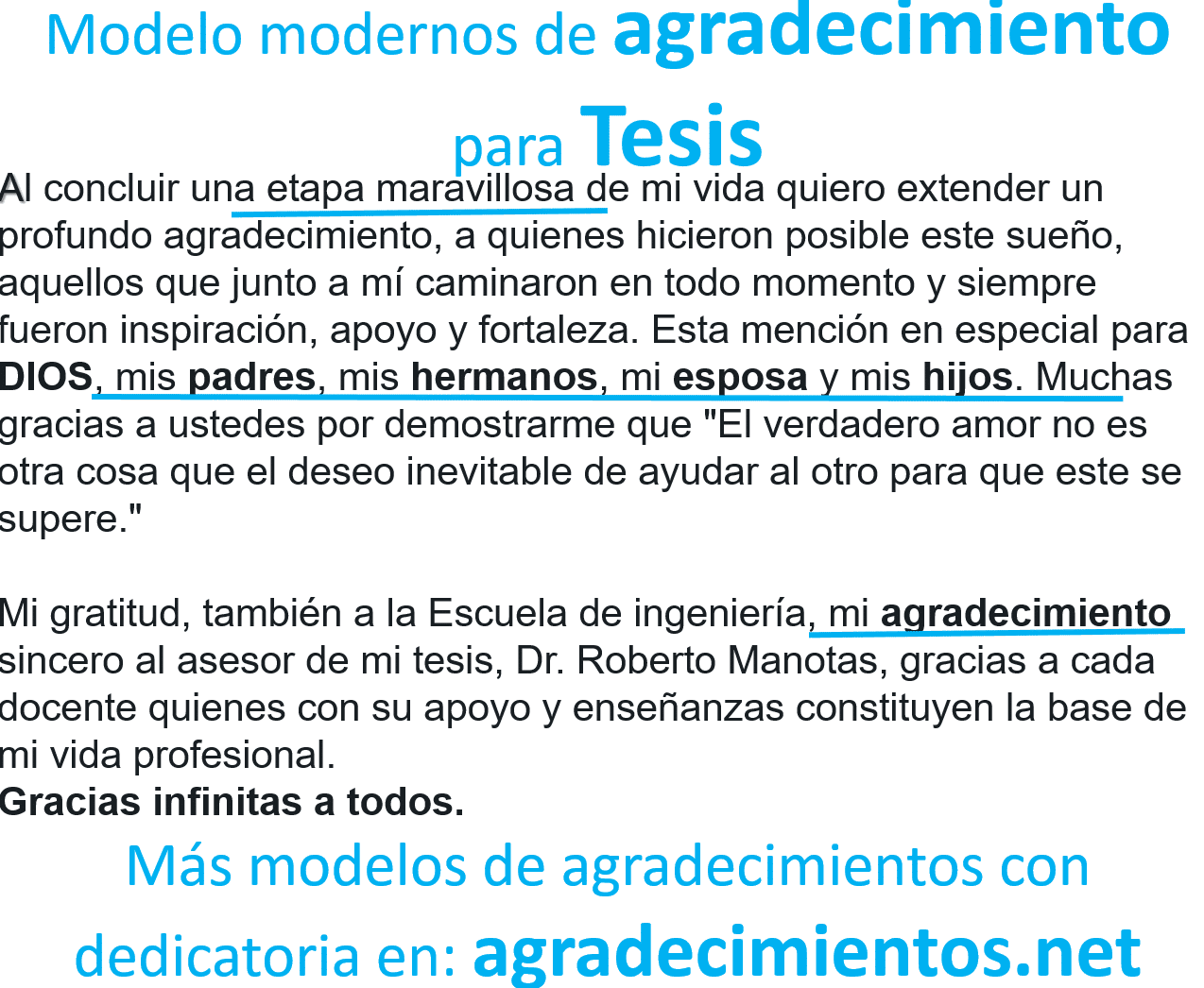 Ejemplos De Agradecimientos De Un Proyecto Grupal